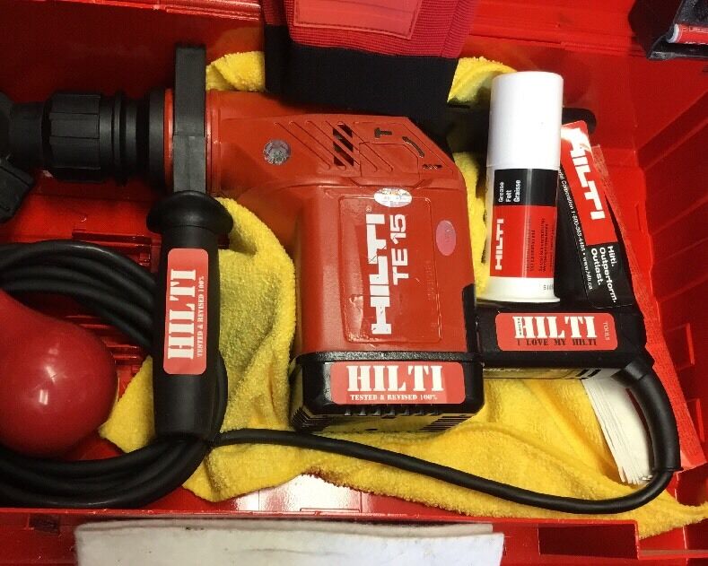 HILTI TE 15 HAMMER DRILL, FREE LASER METER, BITS, EXTRAS