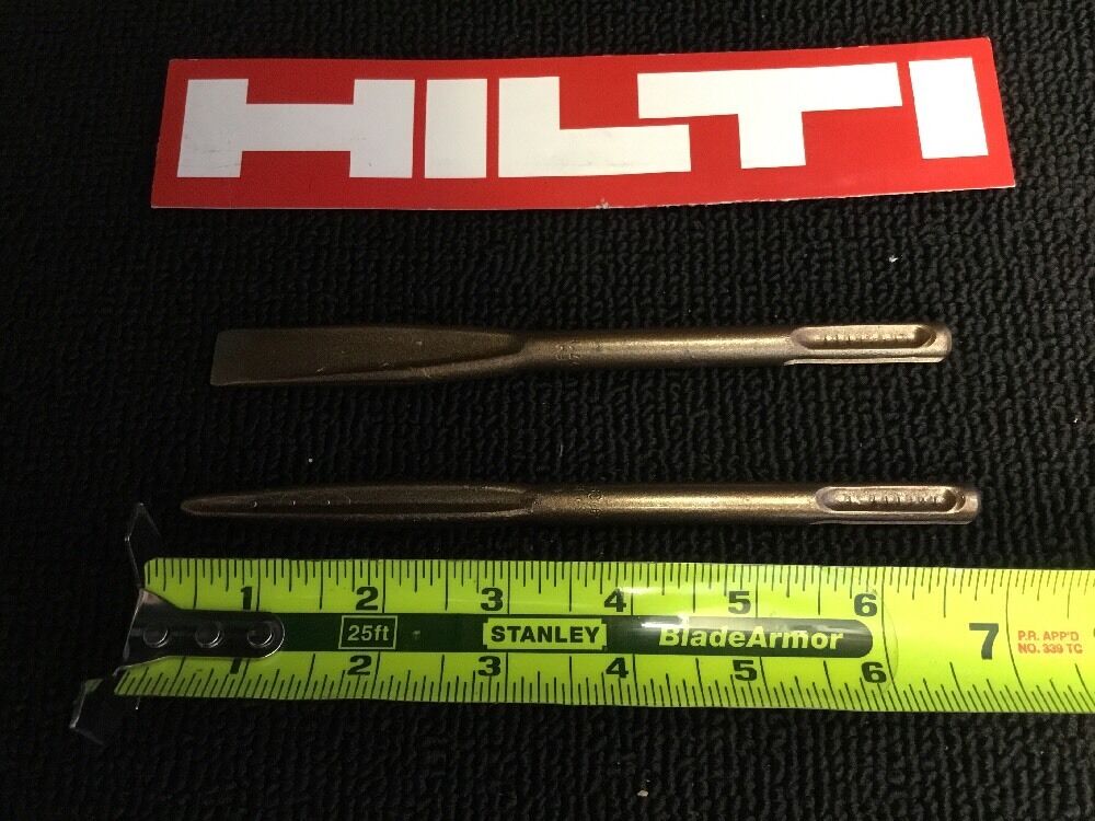 HILTI SDS PLUS CHISEL FLAT 1/2" X 6"  AND POINTED 7" PREOWNED