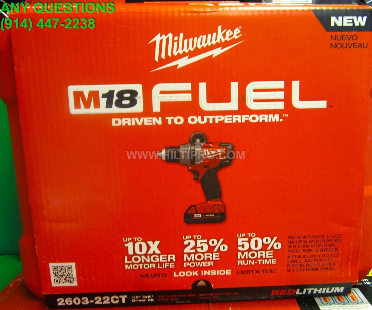 MILWAUKEE M18 FUEL DRILL DRIVER KIT W/2 CMPT BAT, BRAND NEW, FAST SHIP