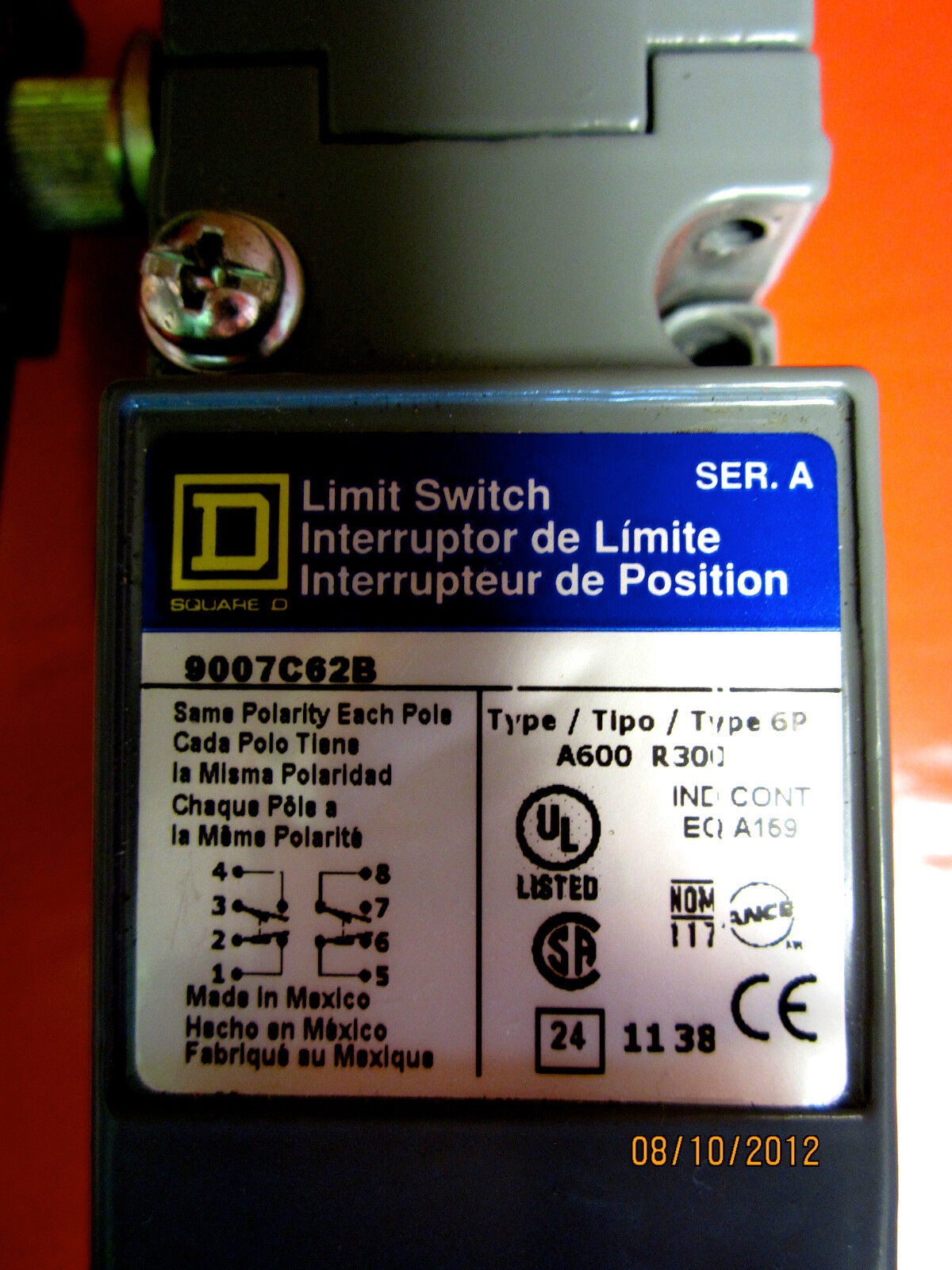 SQUARE  D  HEAVY  DUTY  LIMIT  SWITCH  9007C62B