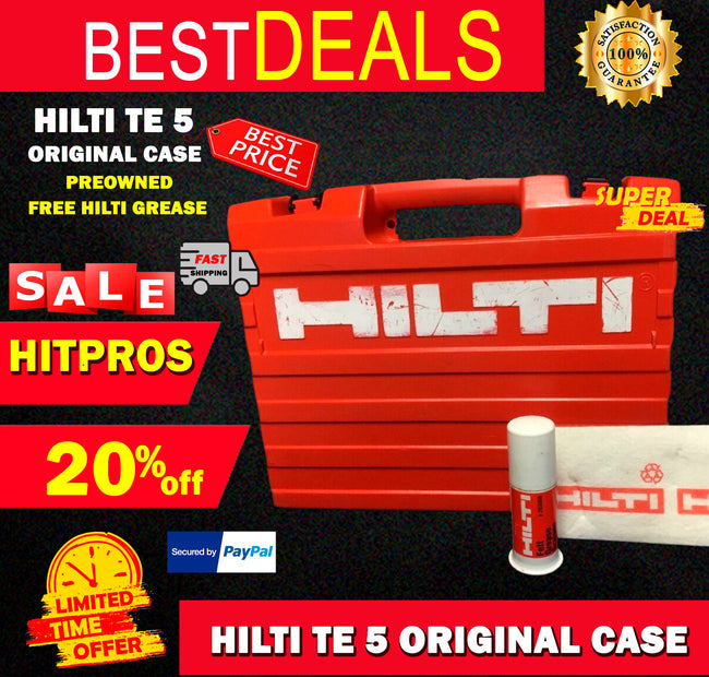 HILTI TE 5 ORIGINAL CASE, PREOWNED, (Only Case), FREE HILTI GREASE