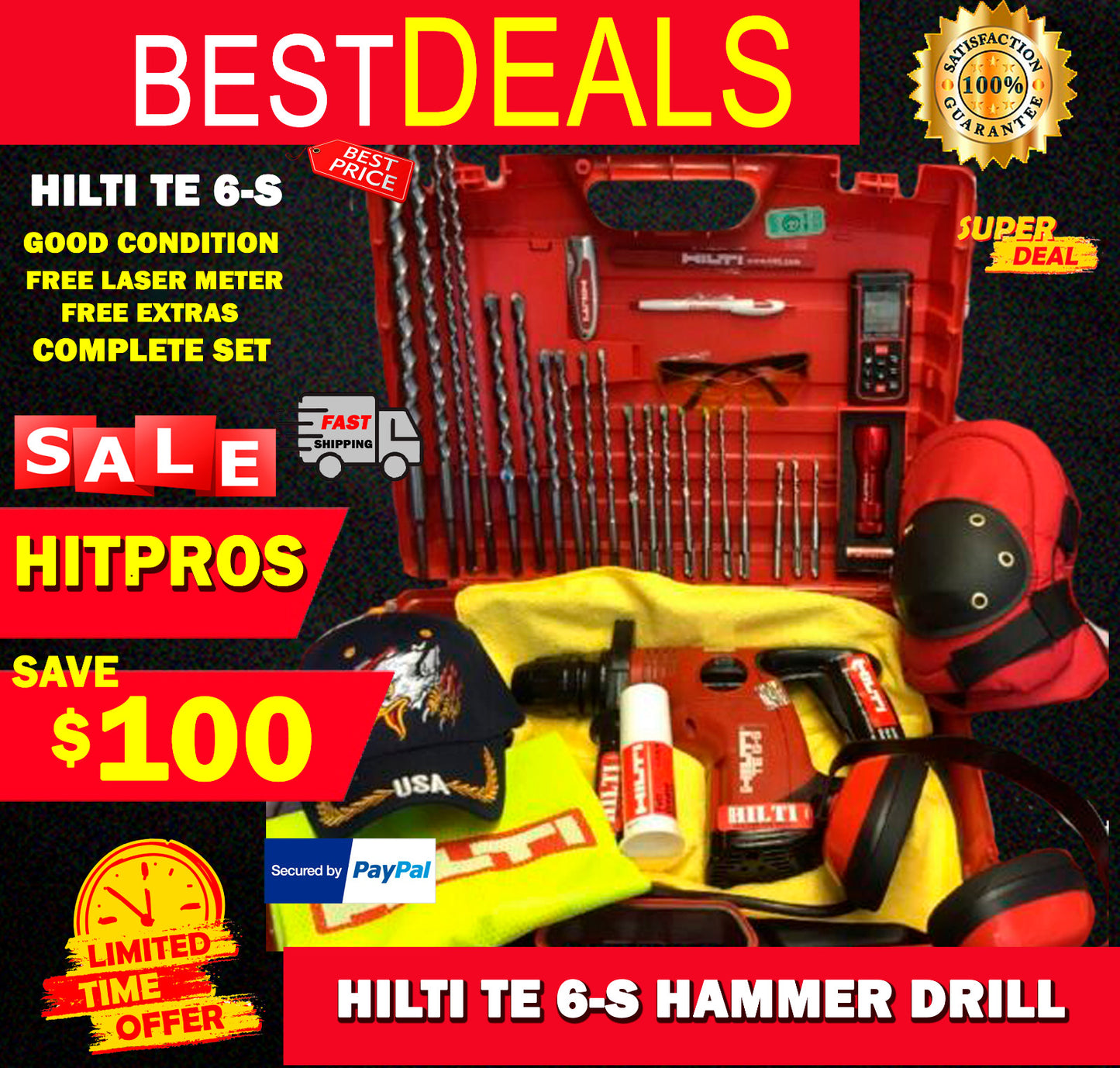 HILTI TE 6-S, ORIGINAL, PREWONED, FREE EXTRAS, GOOD CONDITION