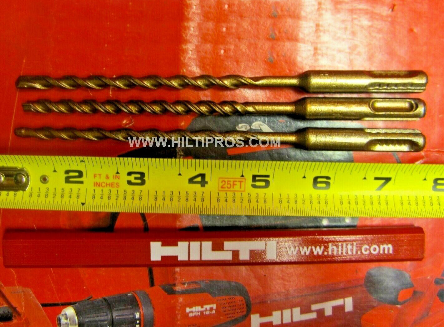 HILTI TE-C 1/4" X 7", SET OF 3, EXCELLENT CONDITION, FREE PENCIL, FAST SHIP