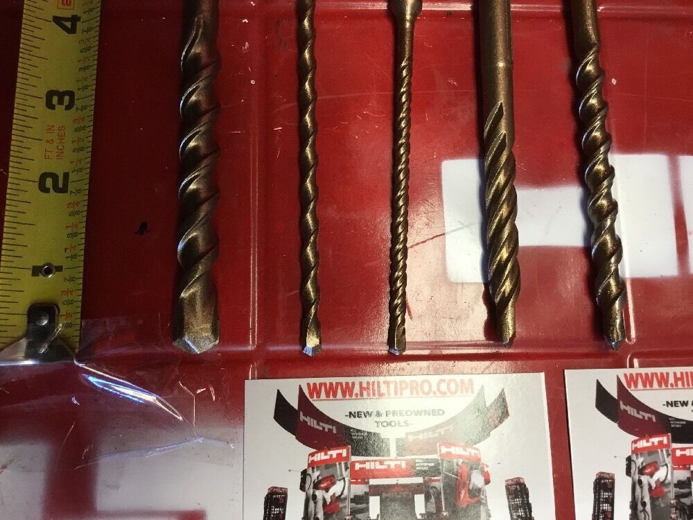 HILTI DRILL BIT 1/4", 1/2", 3/8" SDS PLUS, SET OF 5,