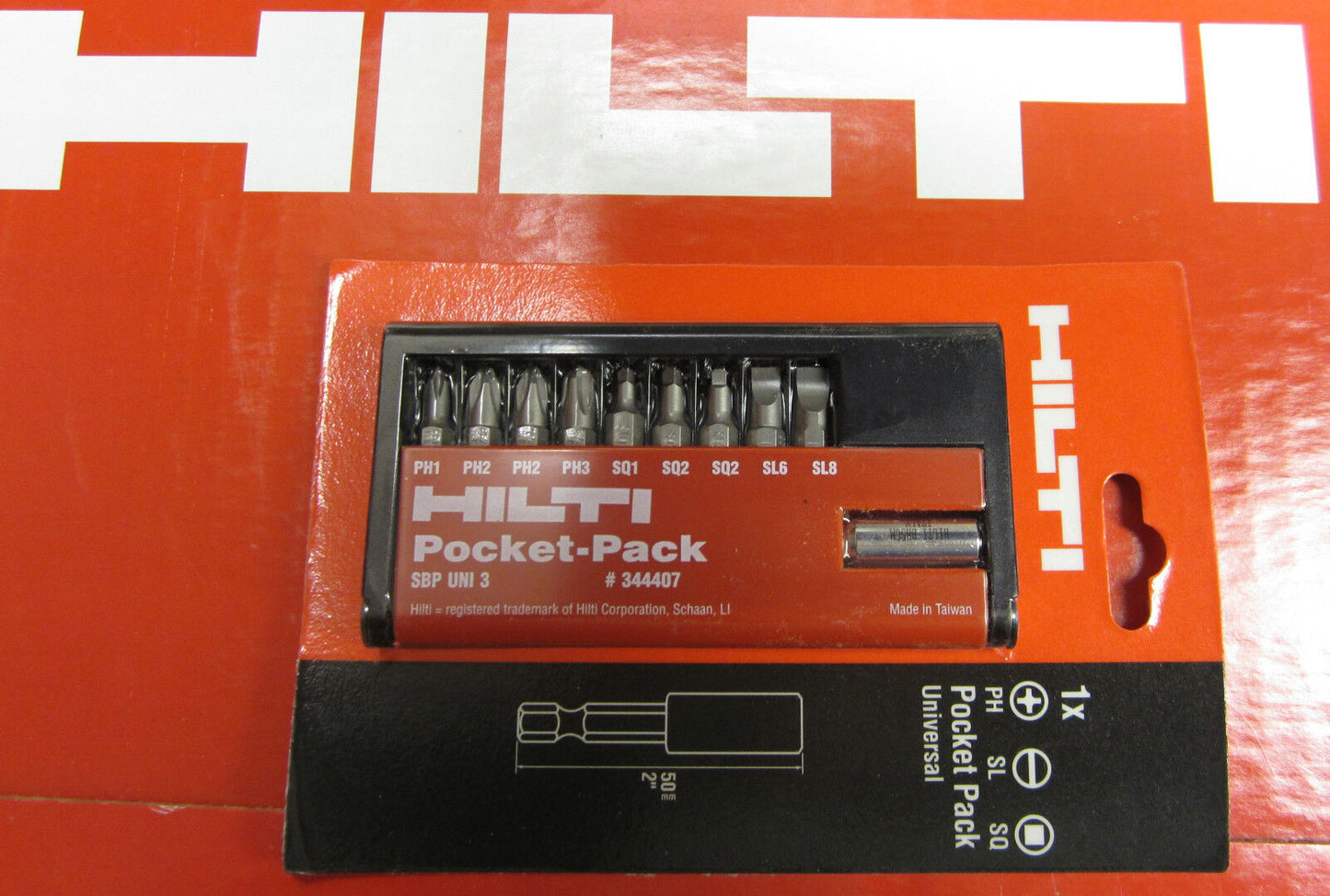 Hilti Insert Bit Pocket Pack Set of 9 Bits BRAND NEW , HAVY DUTY BITS ,