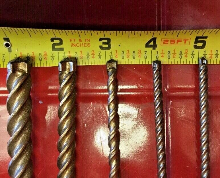 HILTI TE-CX 1/2", 3/8", 1/4", 3/16" SDS PLUS, SET OF 5, FREE HAT, FAST SHIPPING