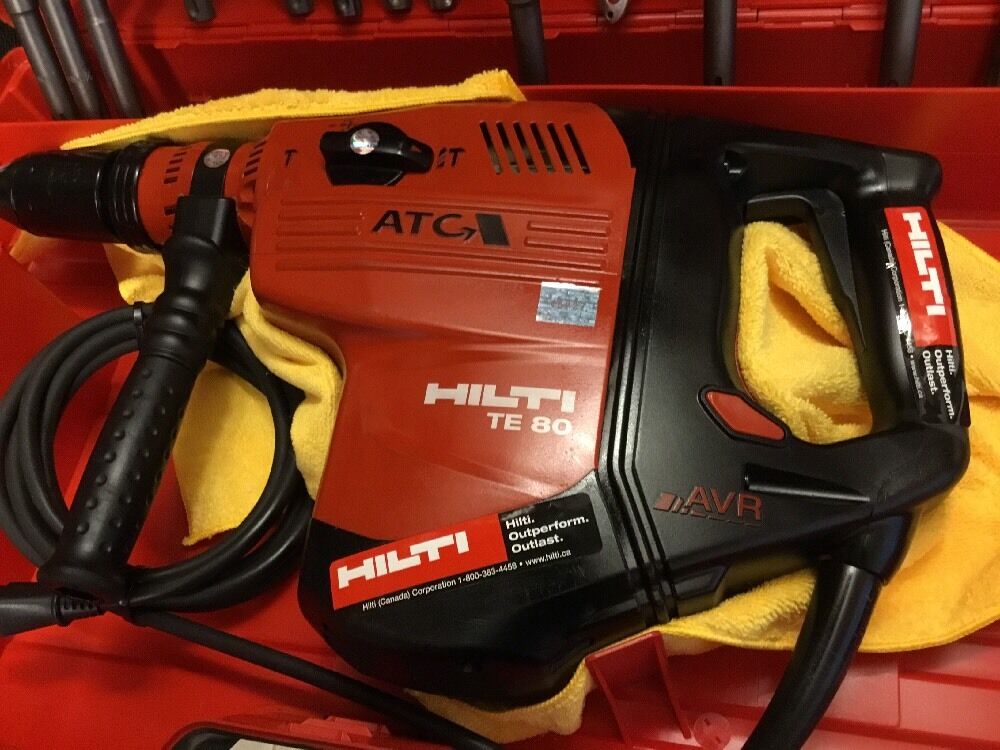 HILTI TE 80 HAMMER DRILL, FREE ANGLE GRINDER, BITS, CHISELS, EXTRAS, FAST SHIP