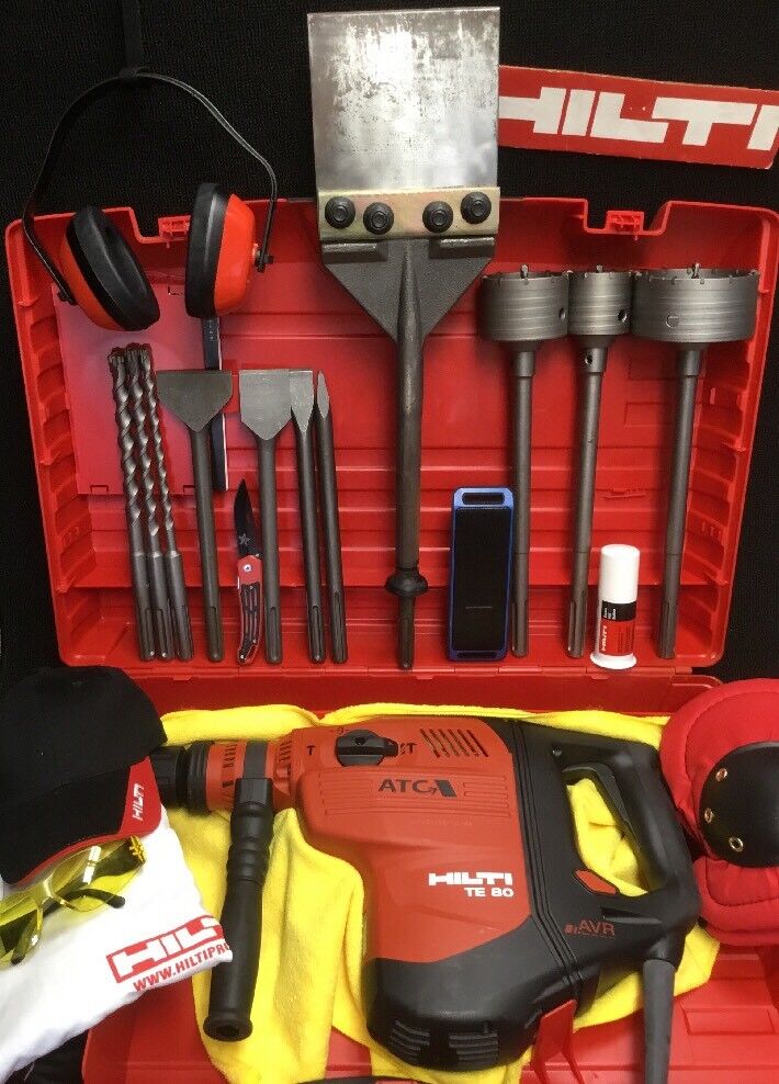 HILTI TE 80 ATC AVR, NEW, FREE SPEAKER, BITS, CHISELS, EXTRAS, FAST SHIP