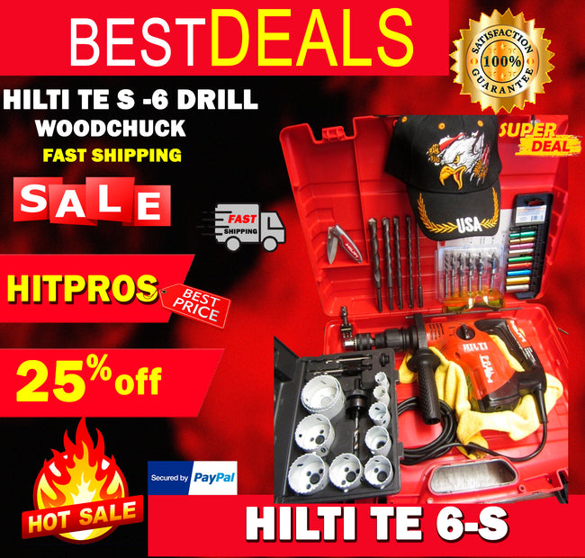 HILTI TE 6-S DRILL, WOODCHUCK SET, TONS OF FREE EXTRAS, COMPLETE