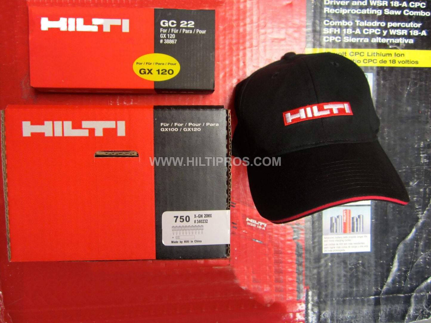 HILTI X-GN 20MX *750* BOX, W. GAS,  3/4 , GC 22 GX 120, FREE HAT, FAST SHIPPING