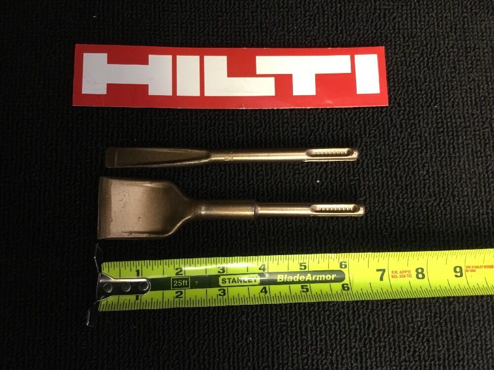 HILTI SDS PLUS CHISEL FLAT 1-1/2" X 6-3/4" AND 1/2" X 6-3/4" PREOWNED