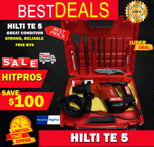 HILTI TE 5 GREAT CONDITION,STRONG, RELIABLE , FREE BITS