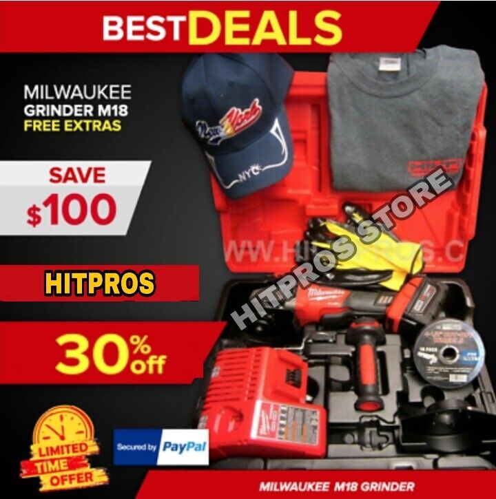 MILWAUKEE GRINDER M18, NEW , STRONG , FREE GLOVES, HAT , SHIRTS , FAST SHIP