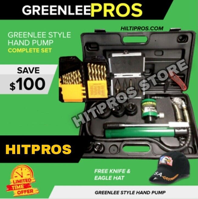 GREENLEE STYLE HYDRAULIC PUMP SET, NEW, KNOCKOUT SET,