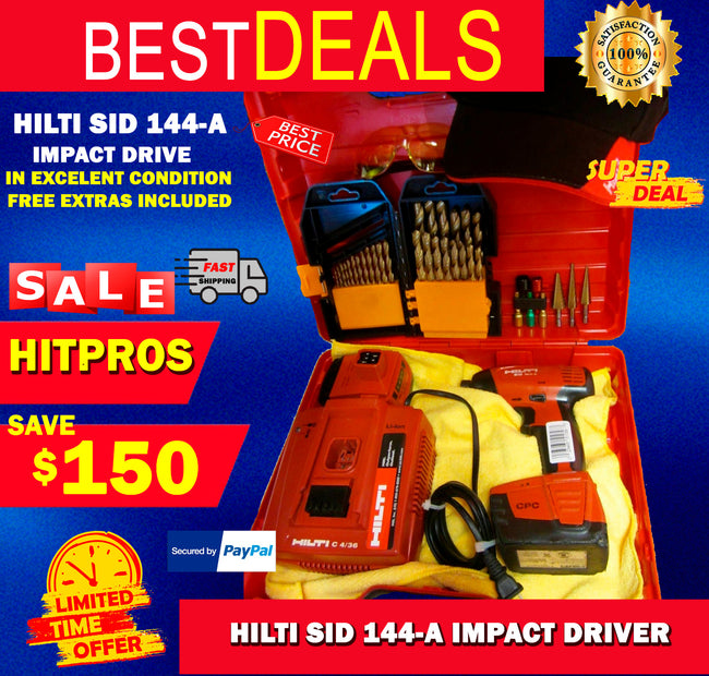 HILTI SID 144-A IMPACT DRIVER, FREE EXTRAS INCLUDED, IN EXCELLENT CONDITION