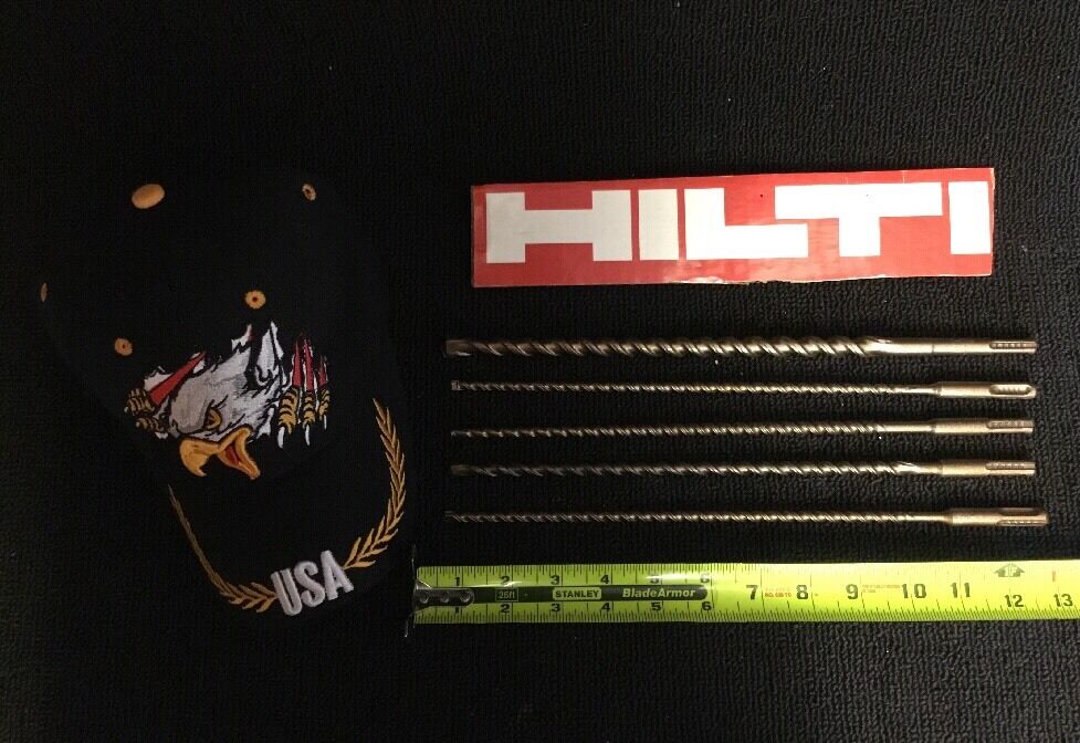 HILTI SET OF BITS SDS PLUS 1/2", 1/4", 5/16" PREOWNED, FREE HAT