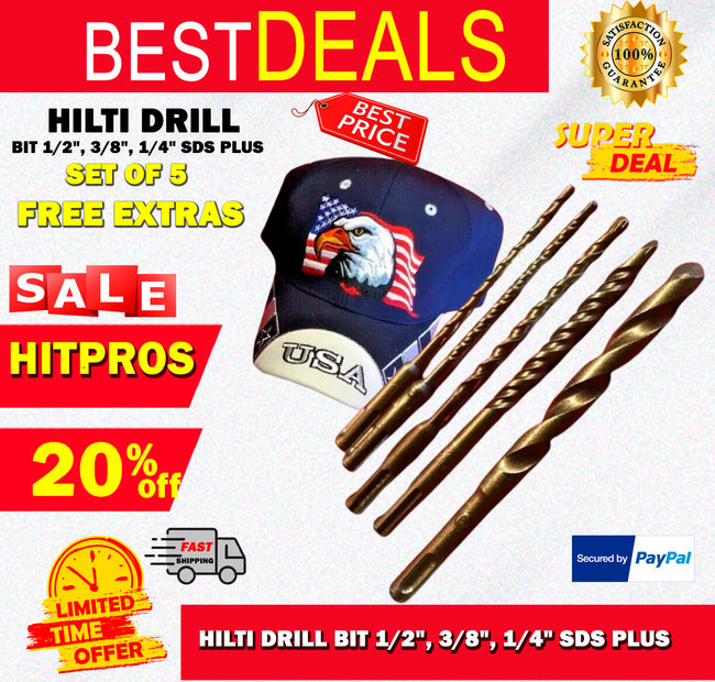 HILTI DRILL BIT 1/2", 3/8", 1/4" SDS PLUS,