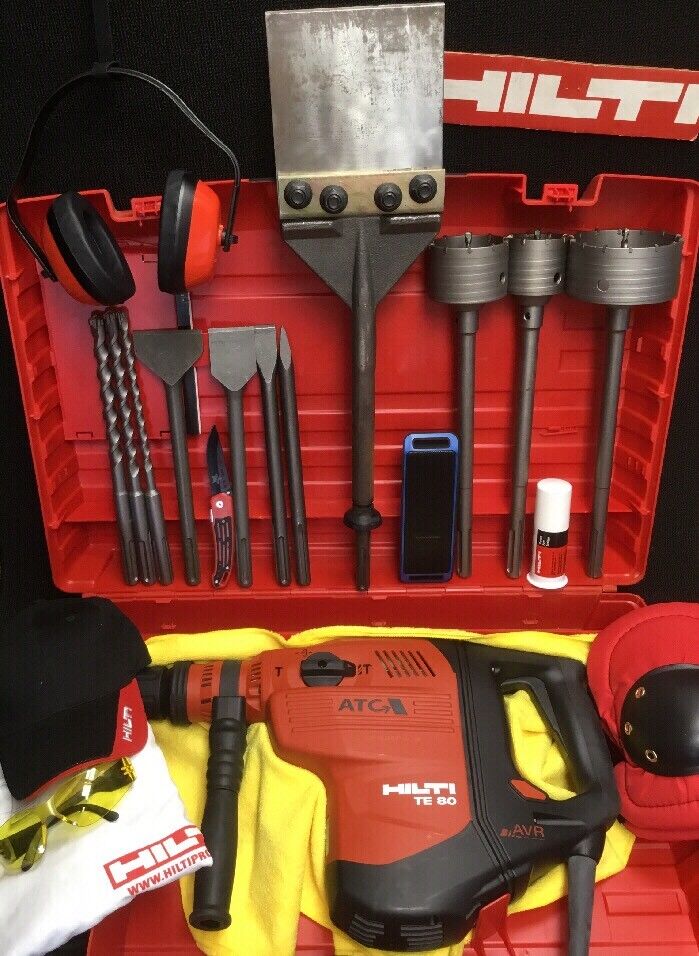 HILTI TE 80 ATC AVR, NEW, FREE SPEAKER, BITS, CHISELS, EXTRAS, FAST SHIP