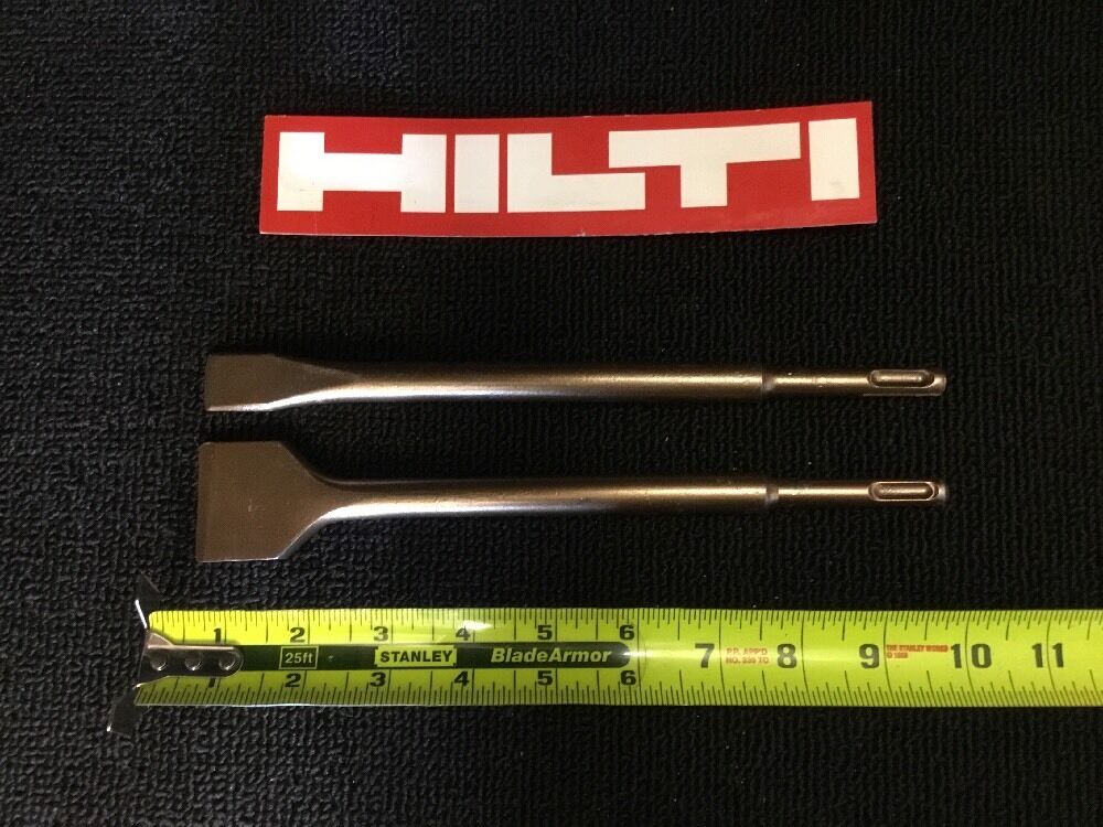 HILTI SDS PLUS CHISEL FLAT 2" X 9-3/4" AND 3/4" X 9-7/8" PREOWNED