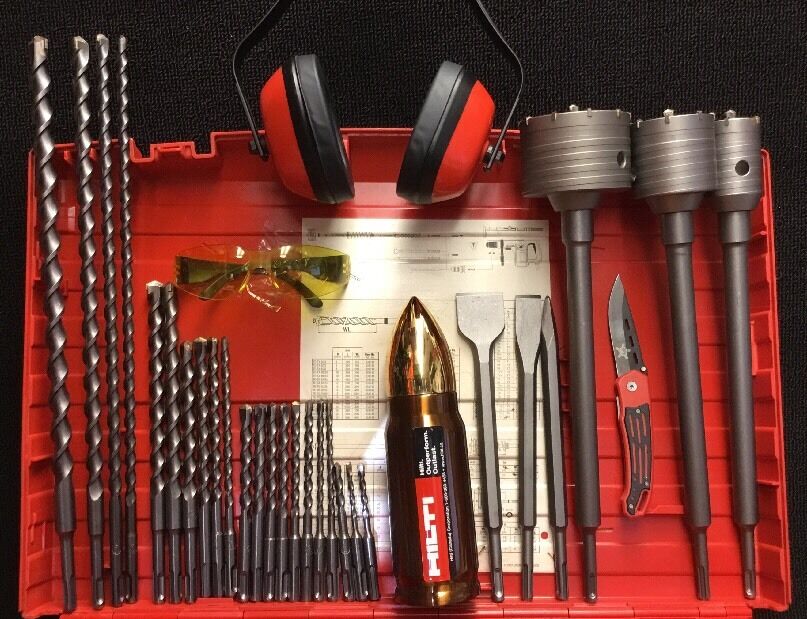 HILTI TE 35 HAMMER DRILL, PREOWNED, FREE BITS & CHISEL, THERMO