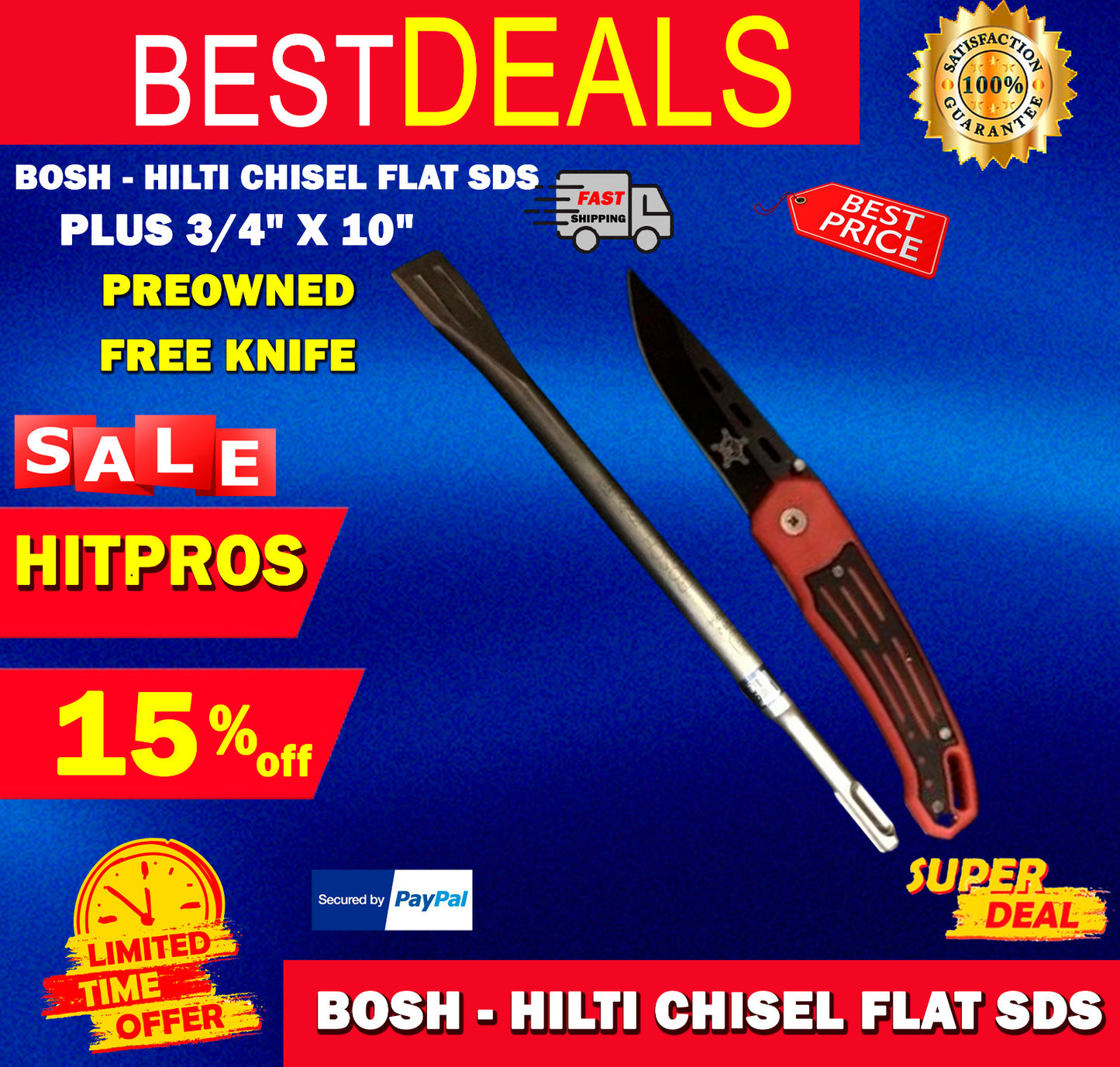 BOSH - HILTI CHISEL FLAT SDS PLUS 3/4" X 10"