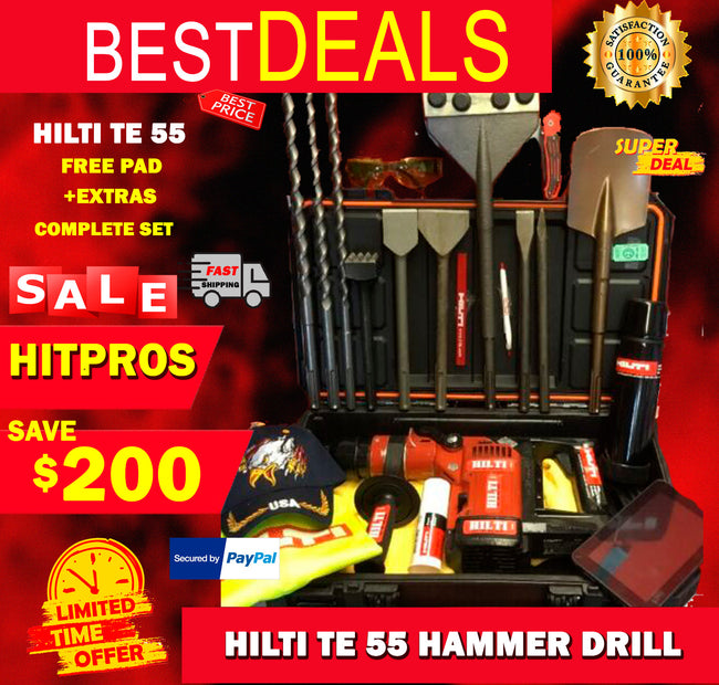 HILTI TE 55 HAMMER DRILL, L@@K, FREE PAD AND EXTRAS, STRONG, GERMANY, FAST SHIP