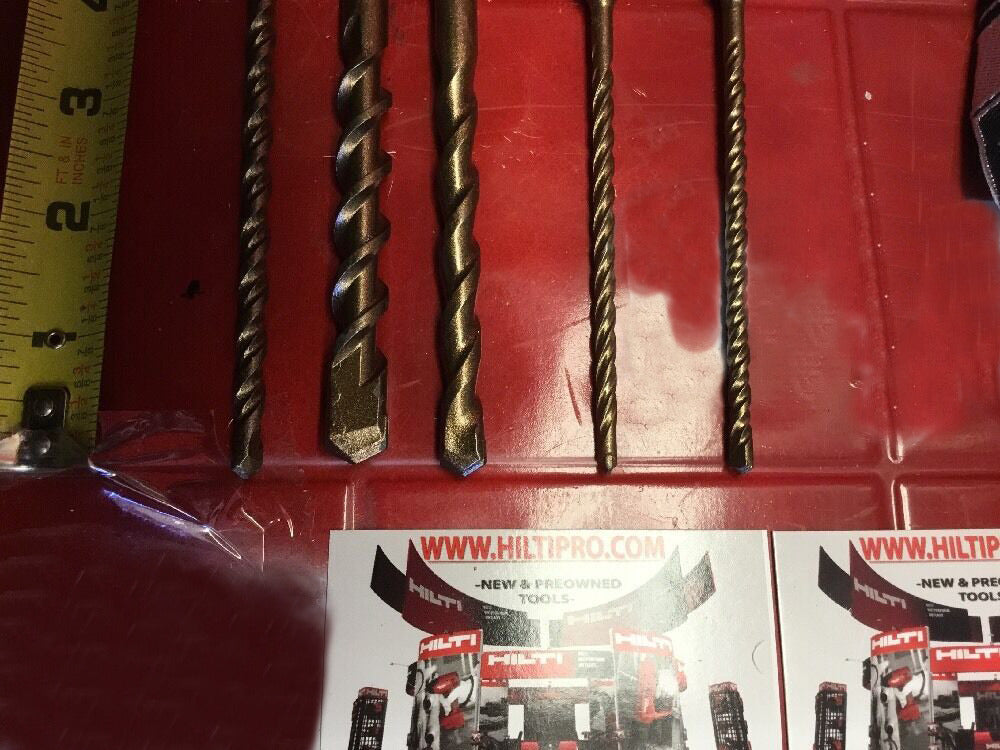 HILTI DRILL BIT 1/2", 1/4", 3/8" SDS PLUS, FREE EXTRAS, SET OF 5