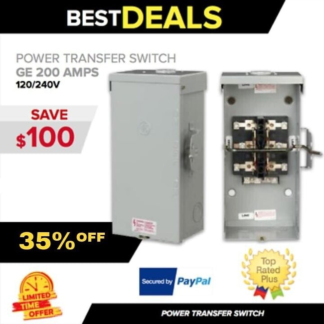 TRANSFER SWITCH 200 Amps 120/240V ,MANUAL