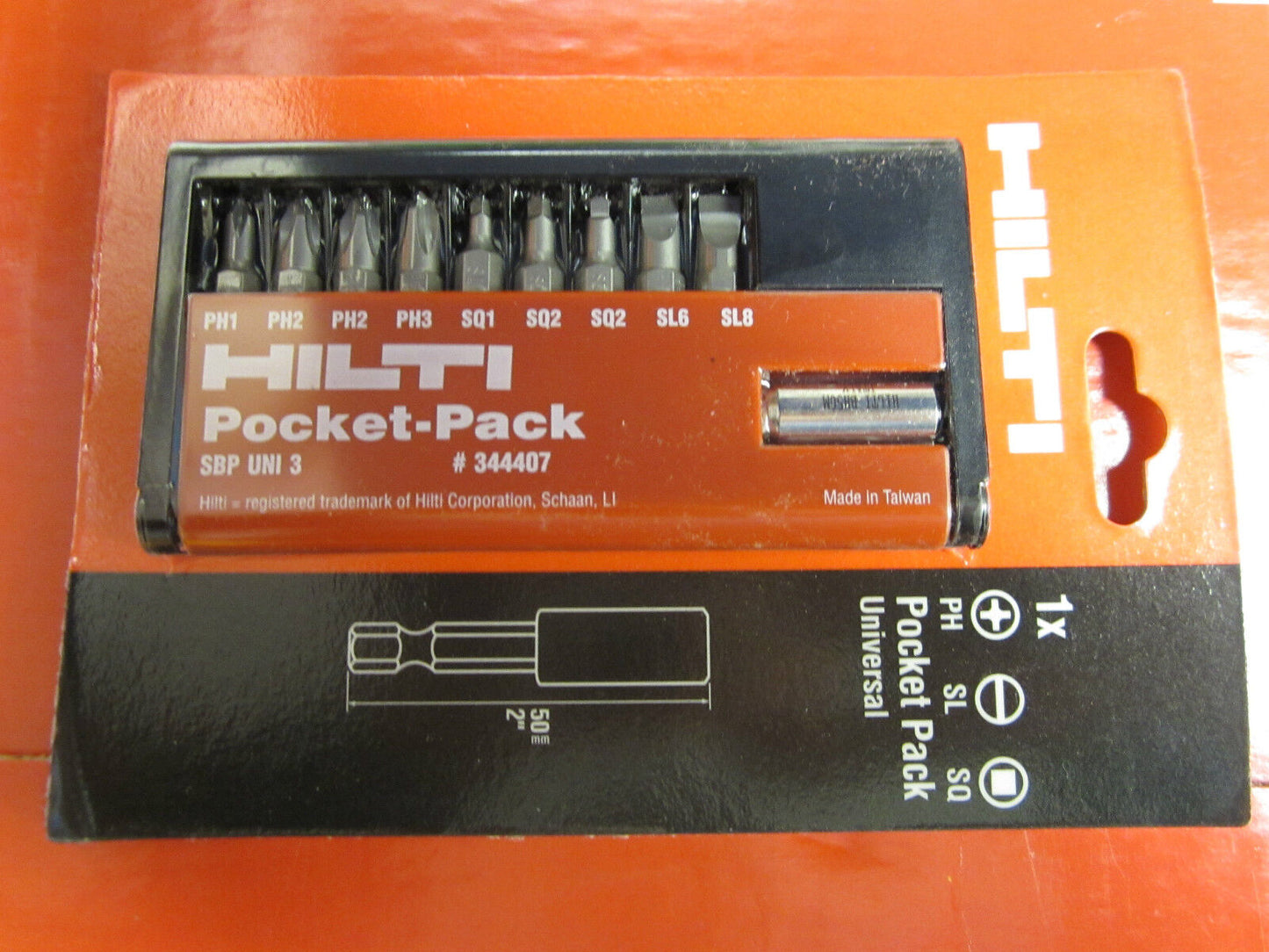 Hilti Insert Bit Pocket Pack Set of 9 Bits BRAND NEW , HAVY DUTY BITS ,