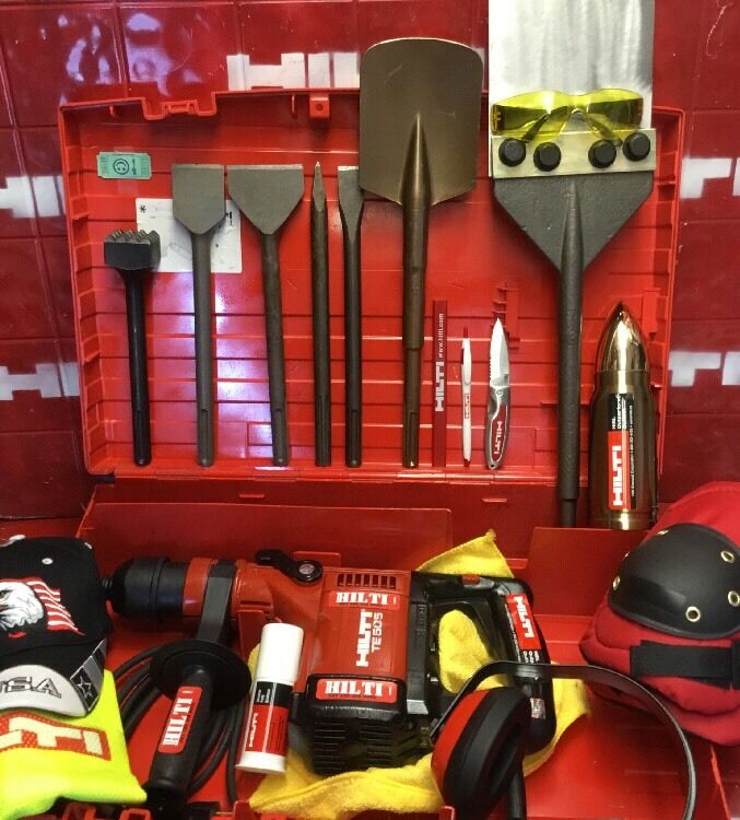 HILTI TE 505, L@@K, BREAKER, CHISELS INCLUDE, FREE EXTRAS, DURABLE, FAST SHIP