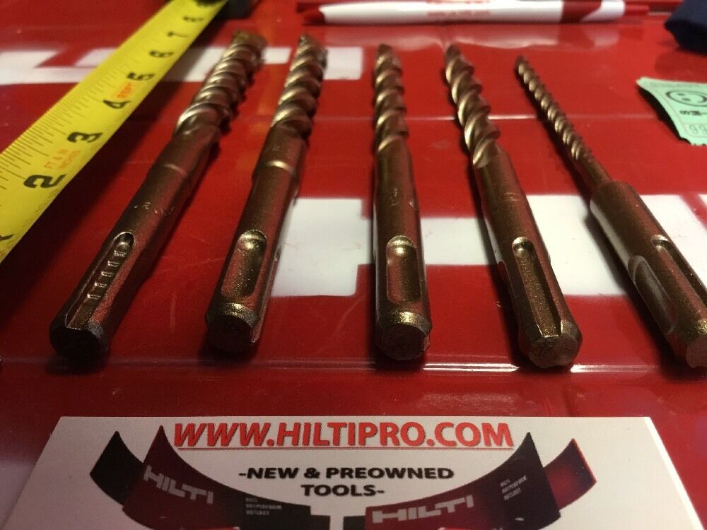 HILTI DRILL BIT 1/2", 3/8", 1/4" SDS PLUS, SET OF 5,