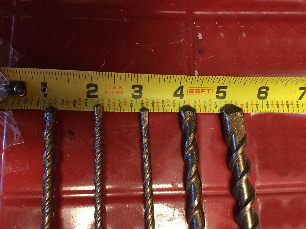 HILTI DRILL BIT 1/2", 1/4", 3/8" SDS PLUS, FREE EXTRAS, SET OF 5