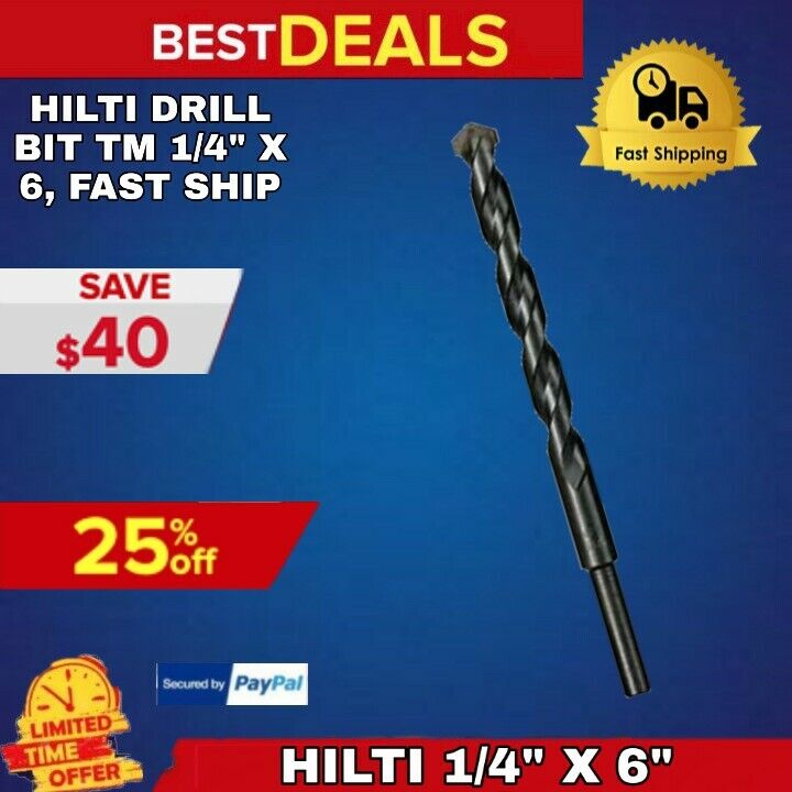 HILTI DRILL BIT TM 1/4" X 6", SET OF 5