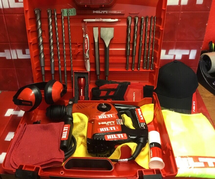 HILTI TE 16-C DRILL, PREOWNED, LOADED WITH FREE EXTRAS