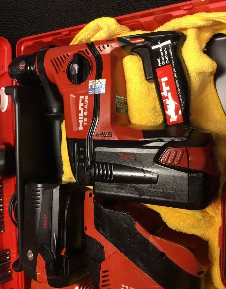 HILTI TE 6-A36 PREOWNED, DRS-6 DUST REMOVAL, FREE BITS AND EXTRAS, FAST SHIP