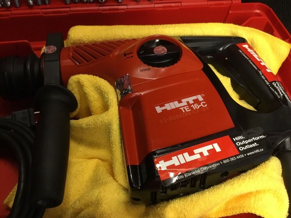 HILTI TE 16-C, PREOWNED, FREE ANGLE GRINDER, BITS AND CHISELS