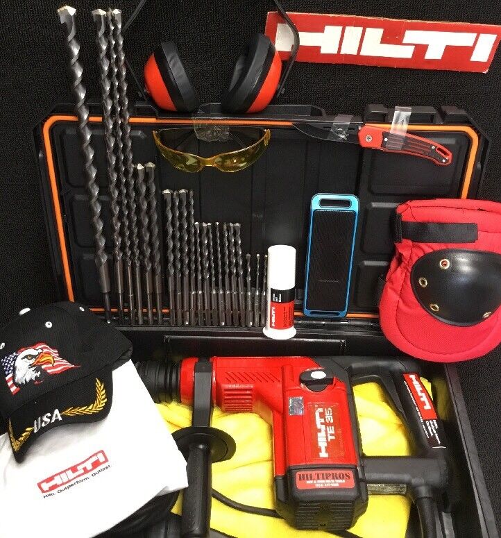 HILTI TE 35 HAMMER DRILL, PREOWNED, FREE SPEAKER,  BITS, EXTRAS