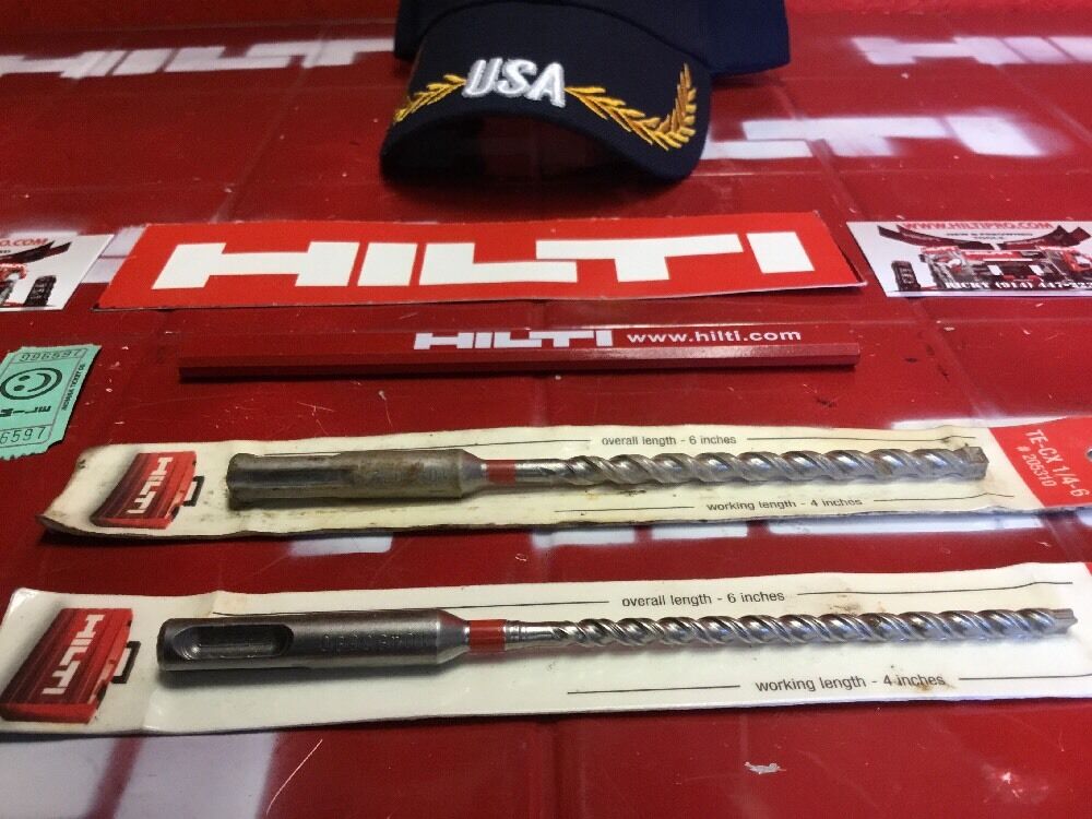 HILTI SDS PLUS 3/16", 1/4" X 6" TE-CX,SET OF 2, FREE EXTRAS