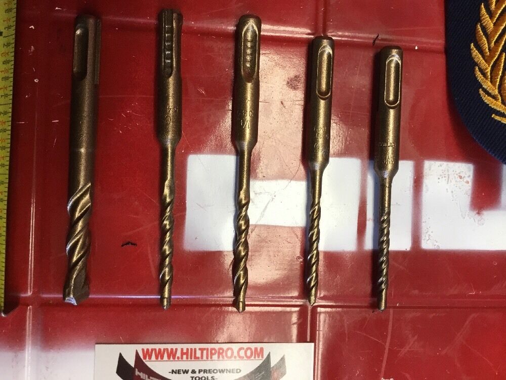 HILTI DRILL BIT 3/8", 1/4", 3/16" SDS PLUS, SET OF 5