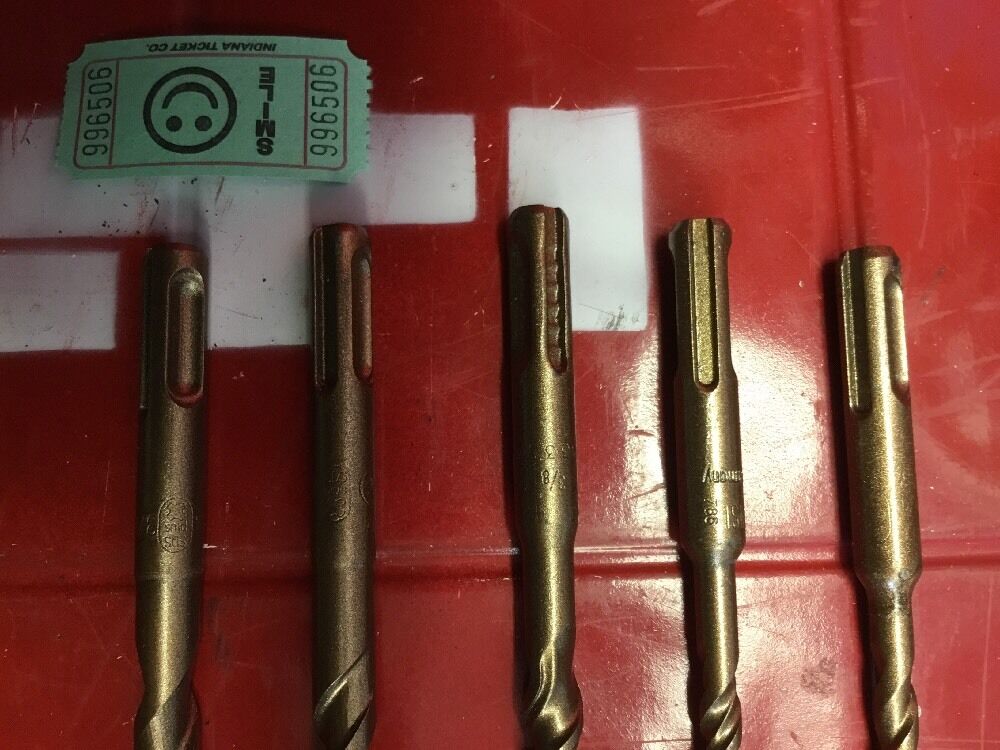 HILTI DRILL BIT 1/4", 3/8" SDS PLUS, SET OF 5,