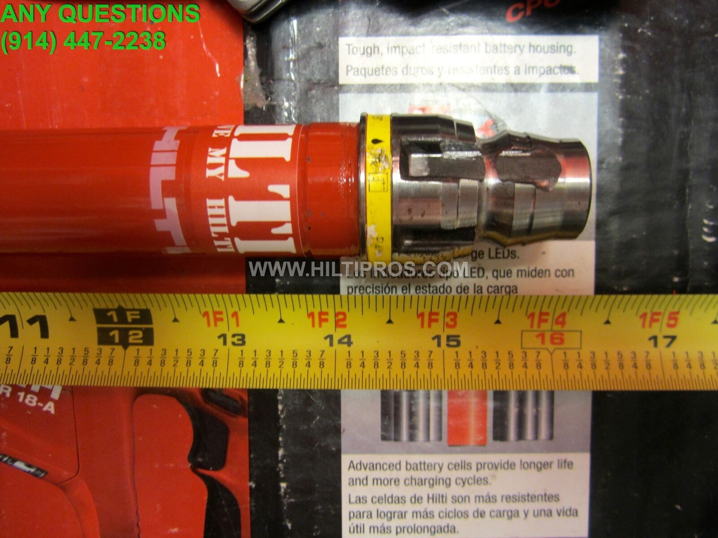 HILTI DIAM CORE BIT DD-BI 1-1/8" X 16",  PREOWNED,