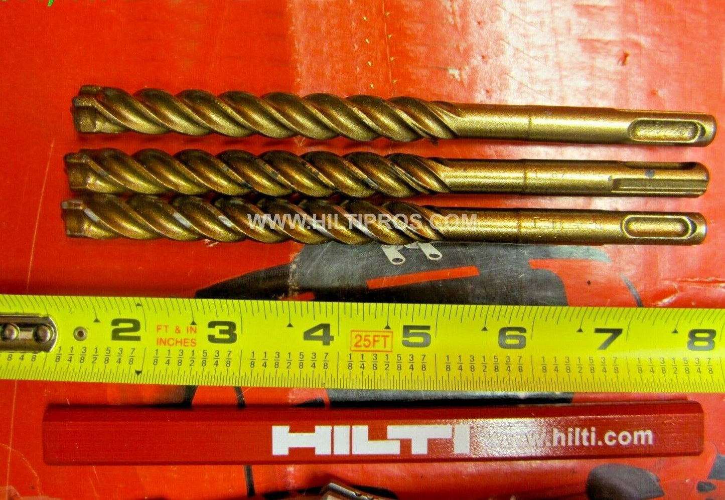 HILTI TE-CX 1/2" X 8", SET OF 3, PREOWNED, FREE PENCIL, FAST SHIP