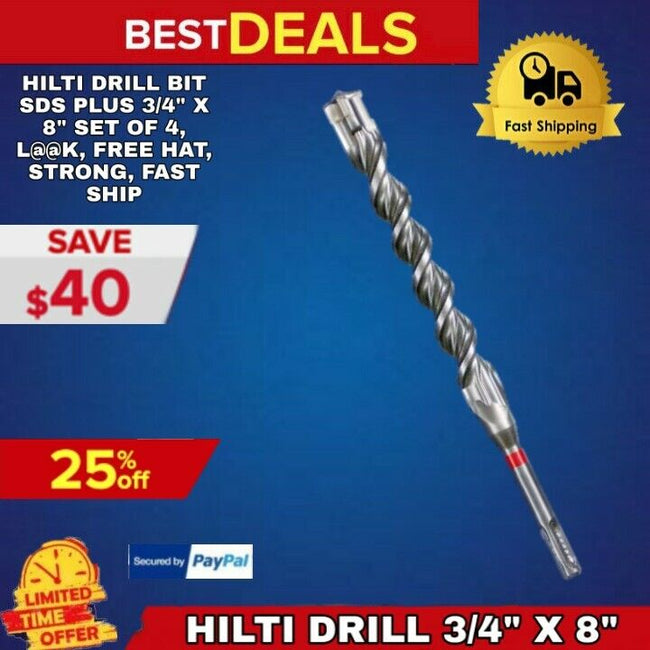 HILTI DRILL BIT SDS PLUS 3/4" X 8" SET OF 4