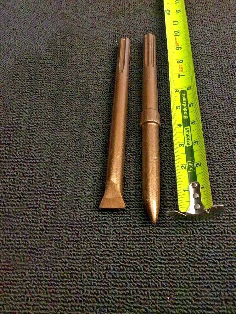 HILTI CHISEL SDS MAX SET FLAT 1" AND POINTED 10-1/2", PREOWNED