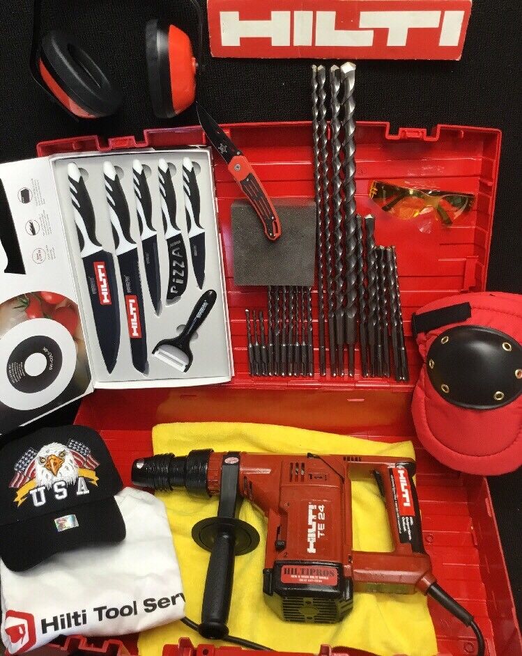 HILTI TE 24 HAMMER DRILL, PREOWNED, FREE KNIFE SET, EXTRAS,