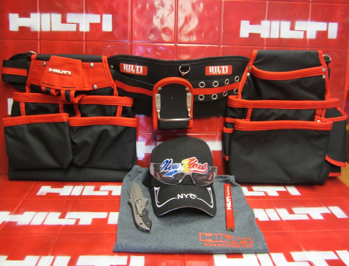 HILTI TOOL BELT , HEAVY DUTY , WATER RESISTENT ,FREE EXTRAS, L@@K  , FAST SHIP