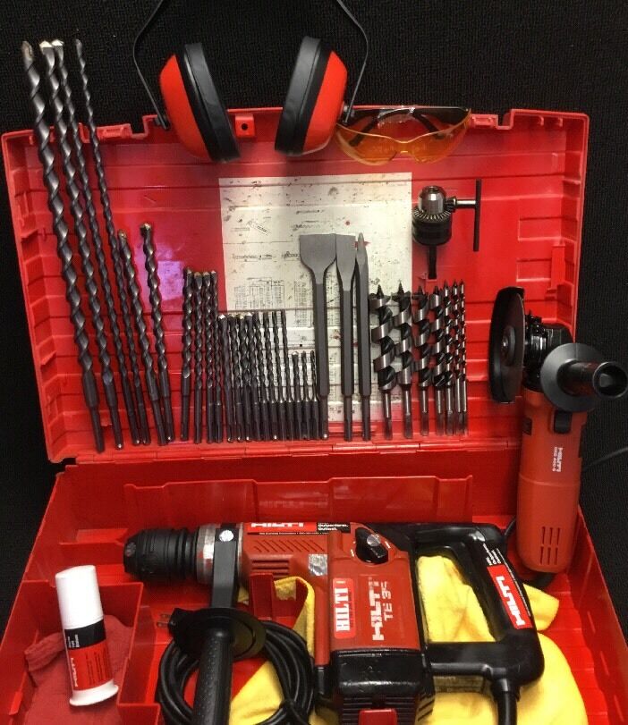 HILTI TE 35 HAMMER, PREOWNED, FREE BITS & CHISELS, ANGLE GRINDER