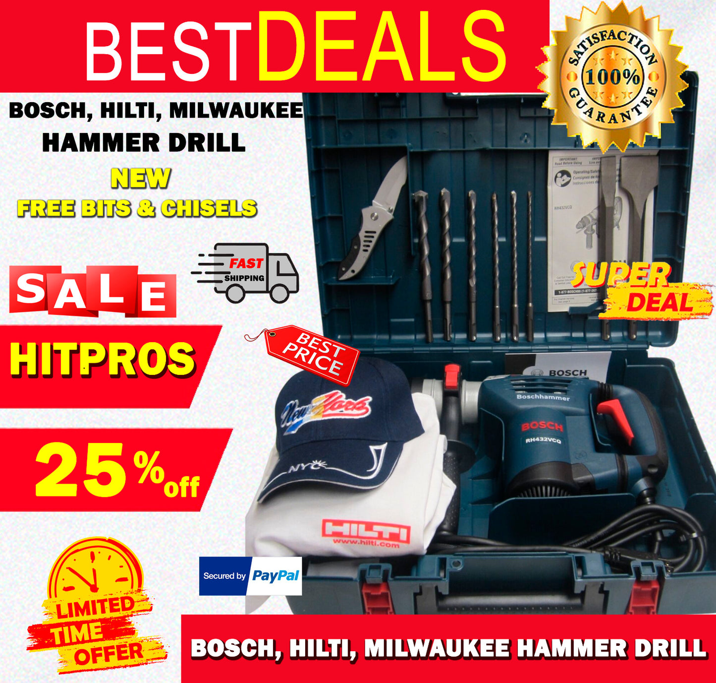 BOSCH, HILTI, MILWAUKEE HAMMERDRILL