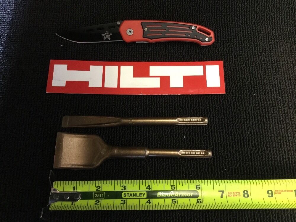 HILTI SDS PLUS CHISEL FLAT 1-1/2" X 6-3/4" AND 1/2" X 6-3/4" PREOWNED