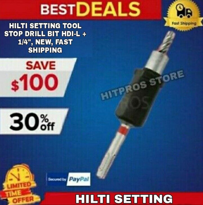 HILTI SETTING TOOL STOP DRILL BIT HDI-L + 1/4", NEW